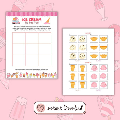 Ice Cream Party Games Bundle For Kids And Teens - 12 Games - #shop_name - Ice Cream Party Games Bundle For Kids And Teens - 12 Games - Big Heart Little Star -  - 