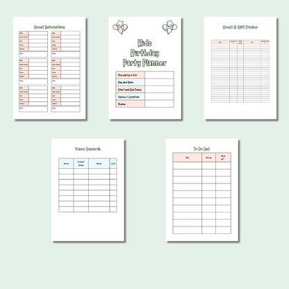 Kids Birthday Party Planner PDF (A4, A5 and US Letter Sizes) - #shop_name - Kids Birthday Party Planner PDF (A4, A5 and US Letter Sizes) - Big Heart Little Star -  - 