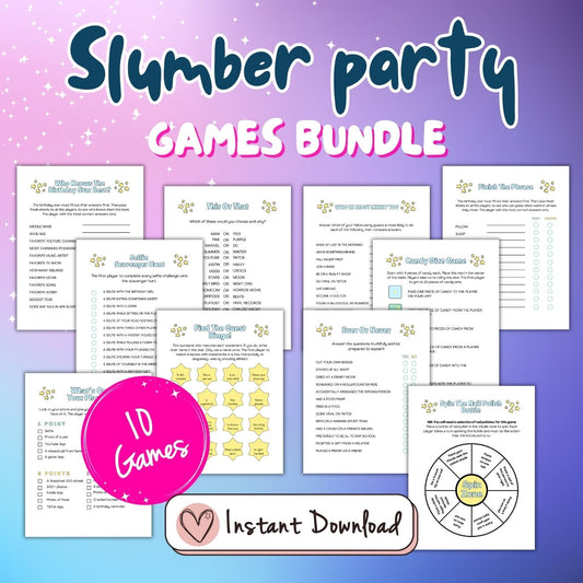 Printable Slumber Party games for teen girls